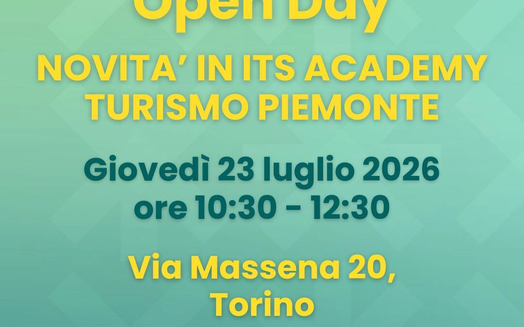 23 luglio 2026 – Open Day a Torino: tutte le novità del biennio2026–2028